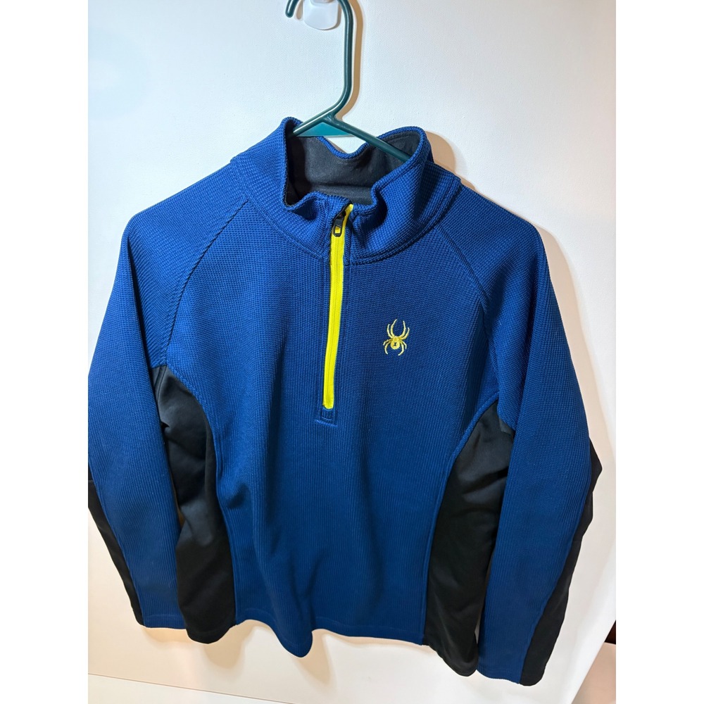 Spyder Outbound Mens Large Half Zip Core Pullover Sweater Blue Black Yellow L
